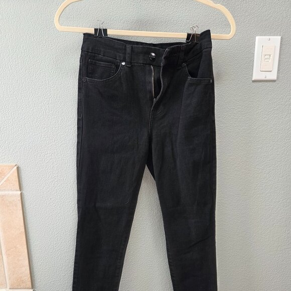 Express High Waisted Flexx Black Skinny Jeans - Size Small - Picture 1 of 6